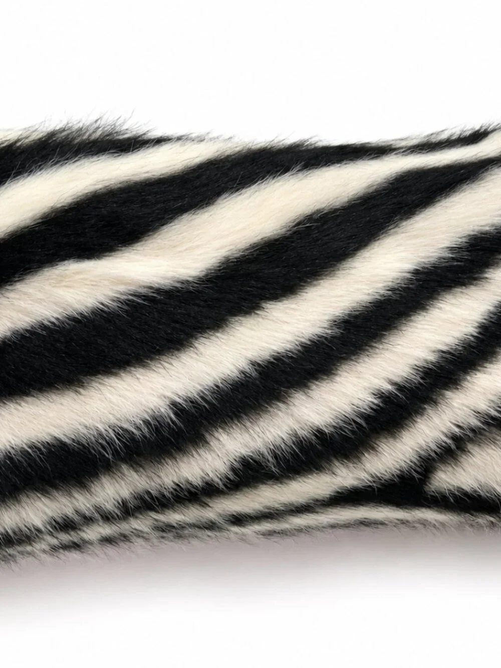 OKA Zebra Faux Fur Lumbar Accent Pillow
